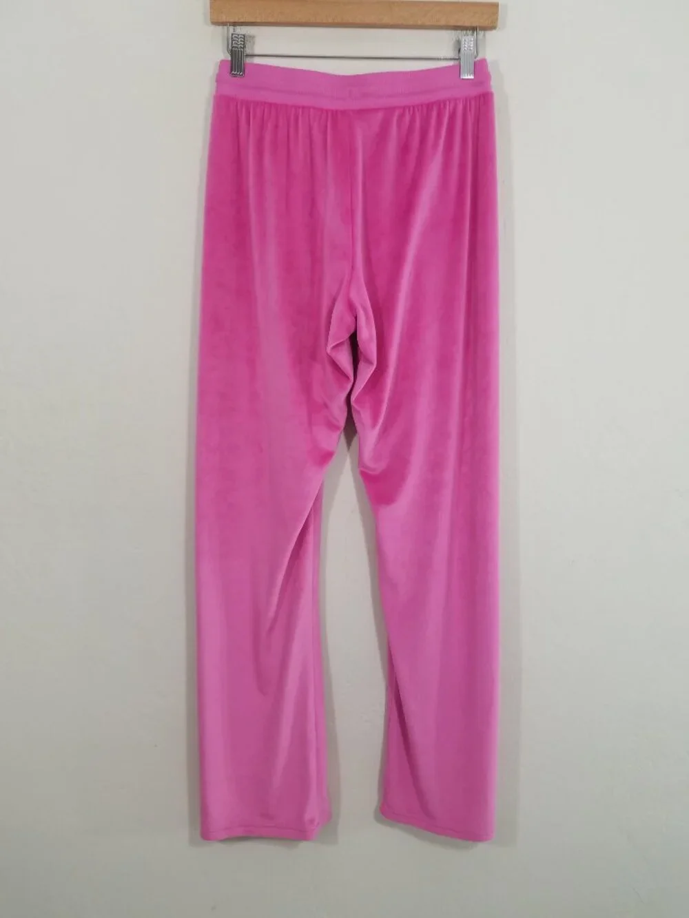 Juicy Couture Velvet Pants Embellished Log Pink Pull-On Size S